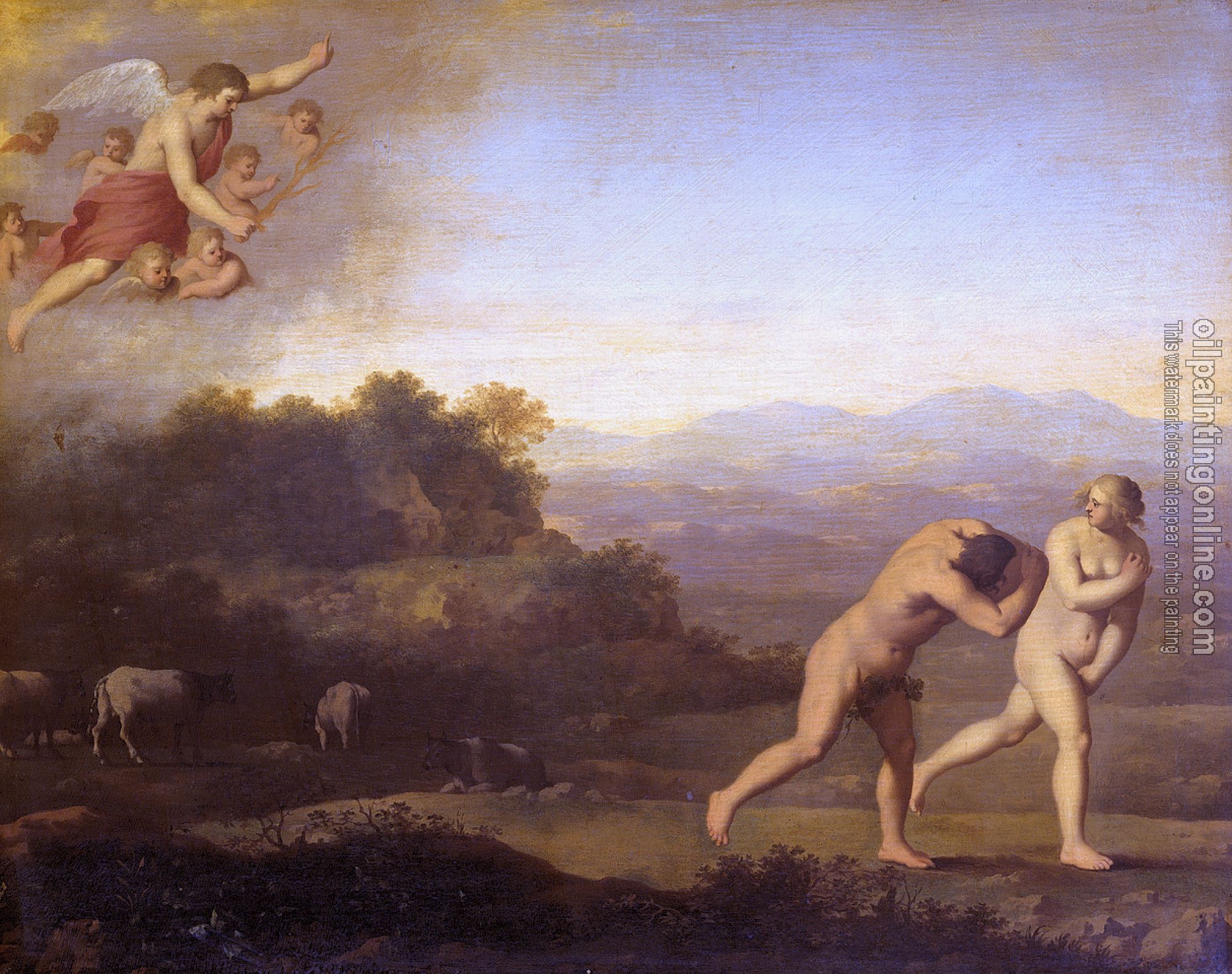 Cornelis van Poelenburgh - Expulsion from Paradise